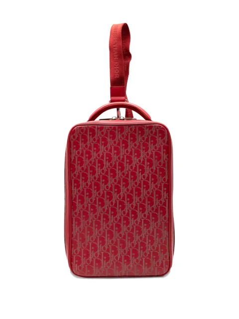 Christian Dior Pre-Owned 2021 Oblique Perforated Calfskin Galaxy World Tour Shoe Case satchel Red 175IR5RKK3JNBT5F