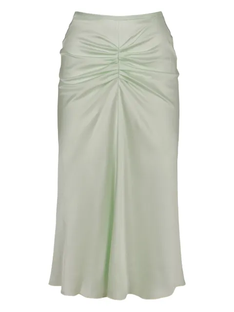 Victoria Beckham gathering midi skirt Green 1126WSK006985A