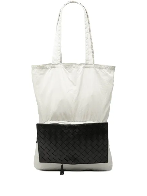 Bottega Veneta Pre-Owned 2012-2025 Intrecciato Trimmed Nylon Eco tote bag White 50W11R4XHRIE8Q60