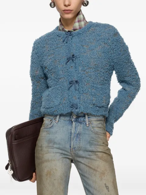 Acne Studios bow wool cardigan Brown A60572