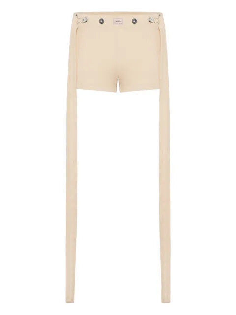 Jean Paul Gaultier Gaultier-patch ribbed shorts Neutrals TR059J01463