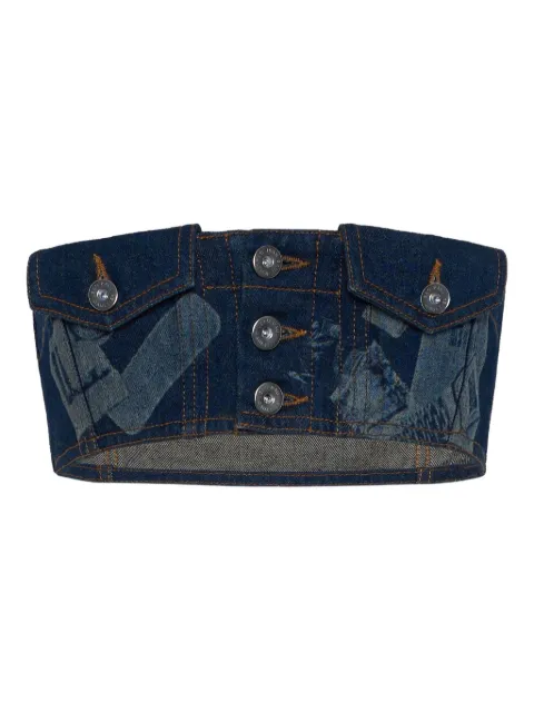 Jean Paul Gaultier Trompe L'oeil printed top Blue 2601WBR014D027