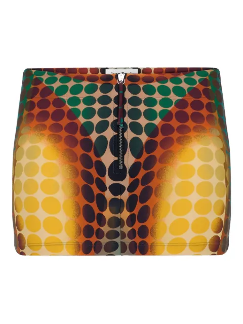 Jean Paul Gaultier zip-up dots-print mini skirt Yellow 2601WSK040J042P