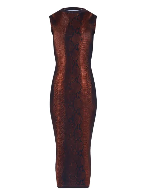 Jean Paul Gaultier python-printed midi dress Brown 2601WDR105J027P