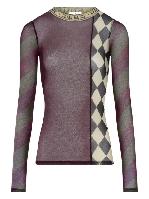 Jean Paul Gaultier patchwork long-sleeves Top Red 2601WTO422M015P