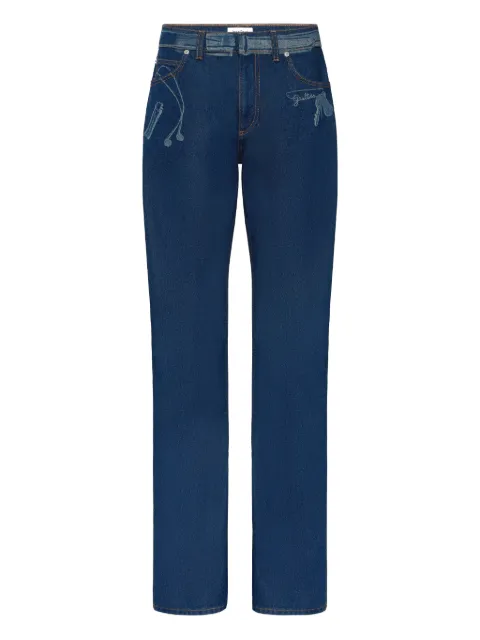 Jean Paul Gaultier Trompe l'oeil-print jeans Blue 2601WTR060D027