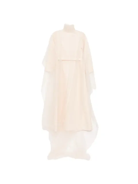 SHATHA ESSA gathered neck tulle dress Neutrals RD2607