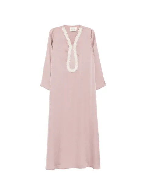 SHATHA ESSA embellished neck cut-out dress Pink RD2617