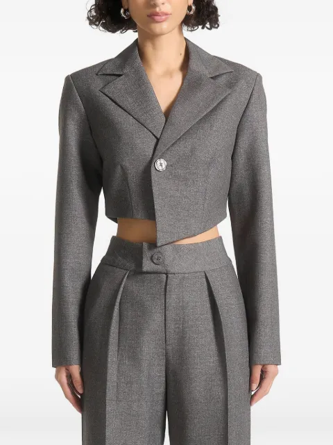 Manière De Voir Dina asymmetric tailored cropped blazer Grey WMN3957