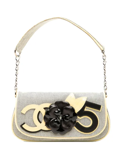 CHANEL Pre-Owned 2005-2006 Canvas CC Camellia No. 5 shoulder bag Yellow OFWTWLQ0TG8LVR5K