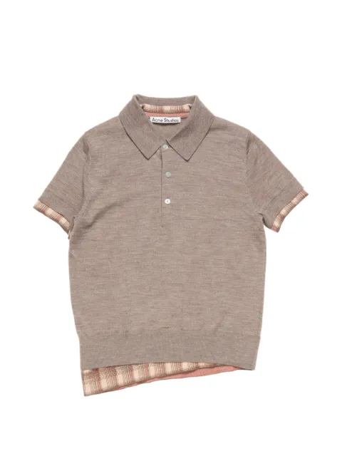 Acne Studios melange check polo shirt Neutrals A60644PS26CUO