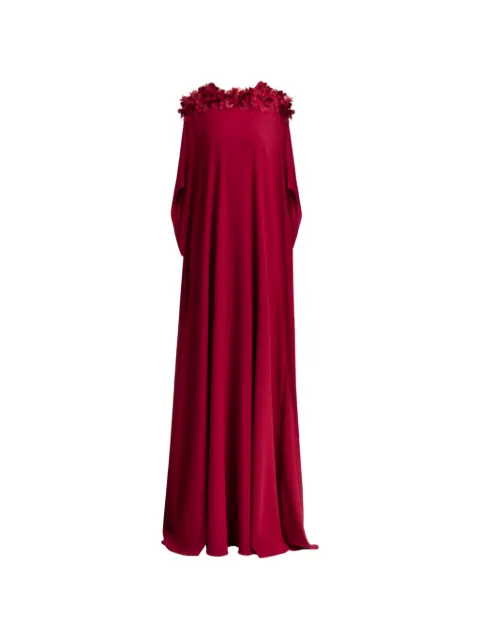 Gemy Maalouf floral-embellished kaftan dress Red EDCP252031KF