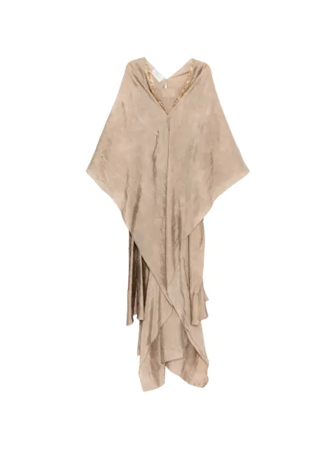 SHATHA ESSA draped maxi dress Neutrals RDFE2616