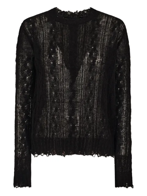 Alanui open-work ruffled jumper Black LWHE07CE25KNI0011000