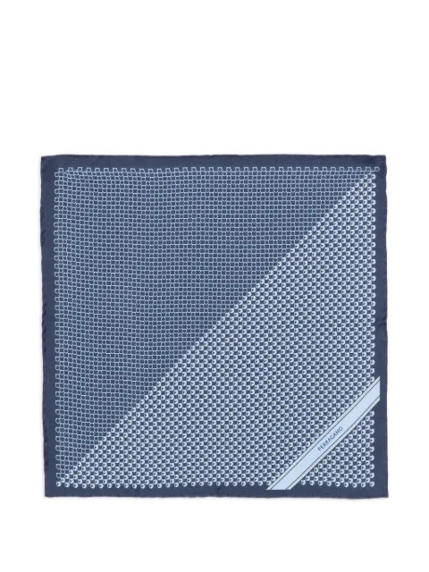 Ferragamo Pegasus pattern silk scarf Blue 789837