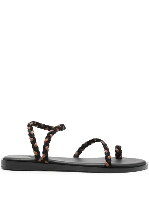 Ancient Greek Sandals Eleftheria braided sandals Black ELEVATEDELEFTHERIA