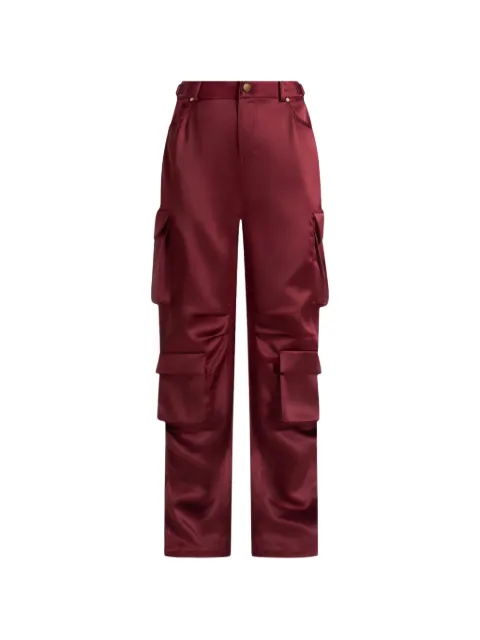 Manière De Voir Emilie satin high waisted cargo pants Red WMN4224
