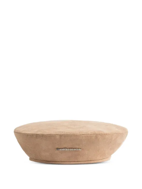 Manière De Voir Anya - suede beret - brown Neutrals ACC11211
