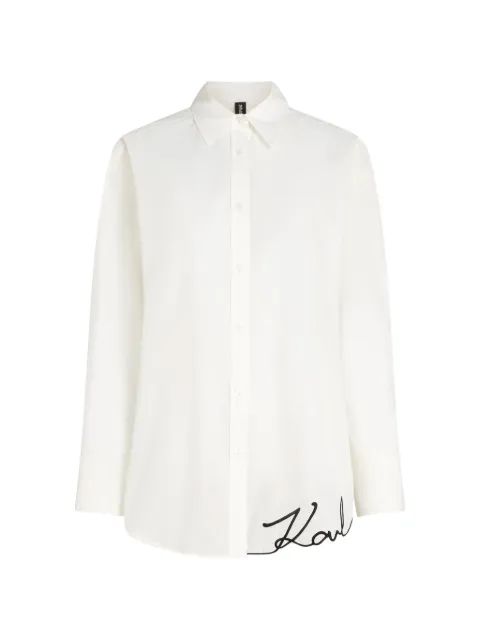 Karl Lagerfeld oversized sheer signature shirt White B2W46034B09