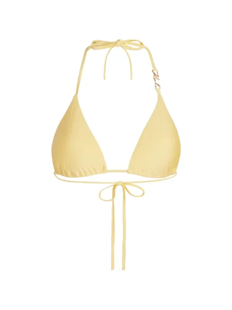 Karl Lagerfeld Signature triangle-cup bikini top Yellow A3W460092IG