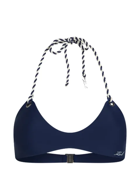Karl Lagerfeld Signature nautical bandeau bokini top Blue B2W460172FS
