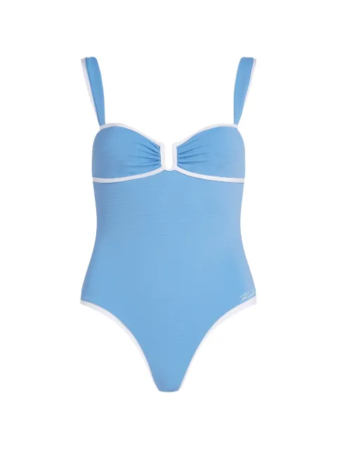 Karl Lagerfeld Signature cheeky swimsuit Blue B2W46026349