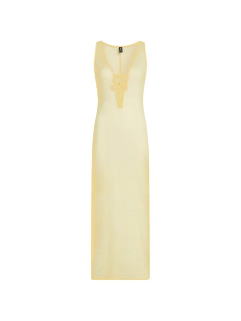 Karl Lagerfeld Signature crochet beach dress Yellow B2W460322IG