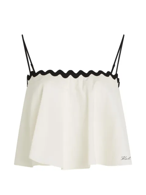 Karl Lagerfeld Scallop beach cropped top Neutrals B1W46022B09