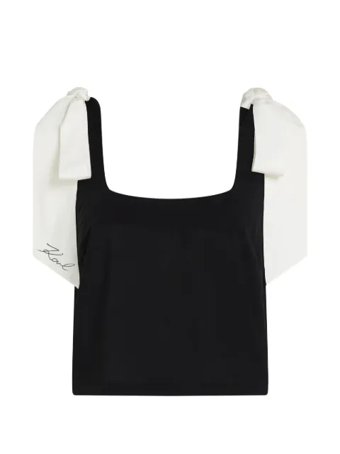 Karl Lagerfeld signature bow beach top Black B2W46036999