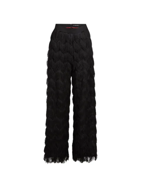 Karl Lagerfeld Karl Studio logo-detail fringe trousers Black B2W10130999