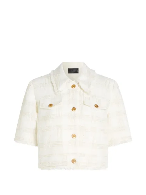 Karl Lagerfeld button-fastening tweed jacket Neutrals B2W14003461