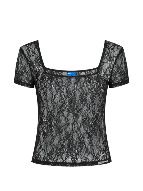 Karl Lagerfeld Jeans lace square-neck blouse Black B2W17060999