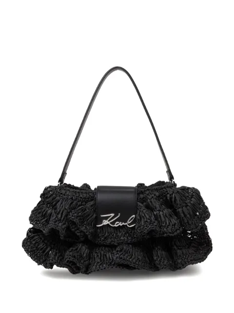 Karl Lagerfeld logo-plaque shoulder bag Black B2W30104999