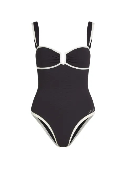 Karl Lagerfeld Signature cheeky swimsuit Black B2W46026999