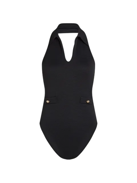 Karl Lagerfeld collar detail swimsuit Black B2W46007999