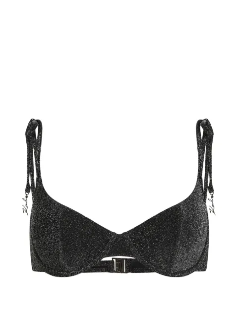 Karl Lagerfeld Signature lurex underwire bikini top Black B2W46001919