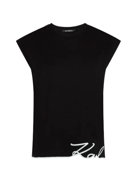 Karl Lagerfeld signature-hem tank top Black B2W17018999