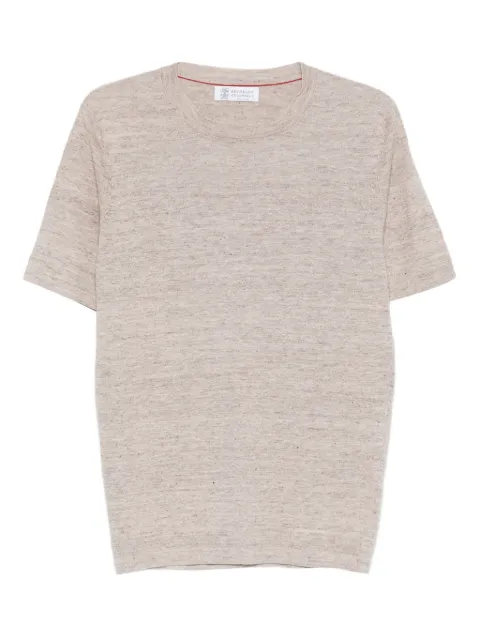 Brunello Cucinelli short-sleeve knitted T-shirt Neutrals M2L00340C7950