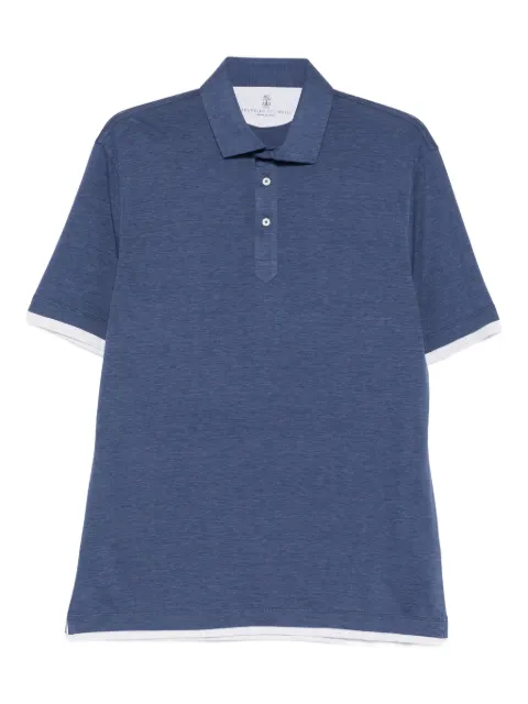 Brunello Cucinelli button trim polo shirt Blue MR8333966CTA27