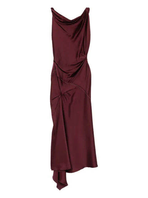 Victoria Beckham draped asymmetric dress Red 1126WDR006029A