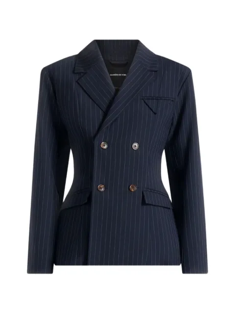 Manière De Voir Maia pinstripe double breasted blazer Blue WMN4277
