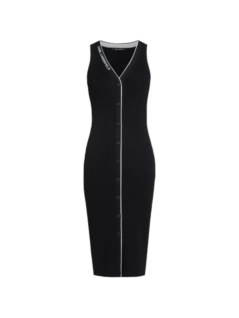 Karl Lagerfeld midi logo-detail button dress Black B2W13004998
