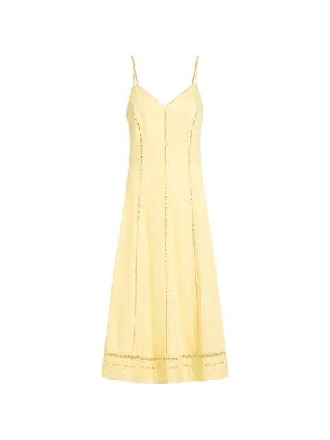 Karl Lagerfeld midi embroidery-detail dress Yellow B2W130191LD