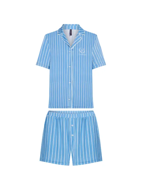 Karl Lagerfeld pinstripe button pyjama set Blue B2W450061GY