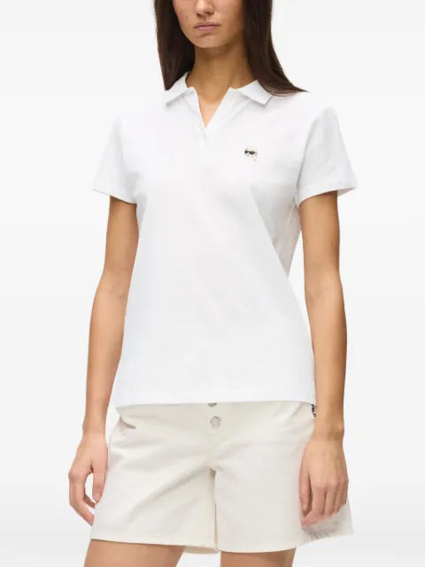 Karl Lagerfeld Ikon pique polo top White B2W17098100