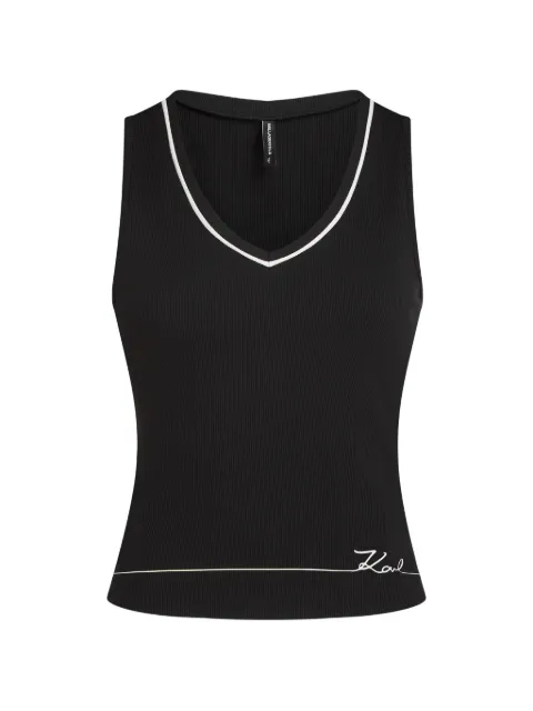 Karl Lagerfeld signature V-neck lounge loungewear Black B2W44008999