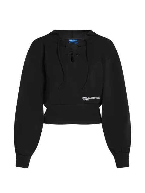 Karl Lagerfeld Jeans lace-up hoodie Black B2W20042999