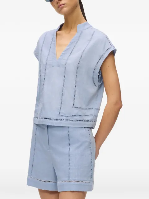 Karl Lagerfeld embroidered-detail blouse Blue B2W110041KZ