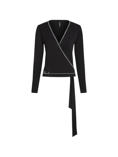 Karl Lagerfeld Signature wrap blouse Black B2W44007999
