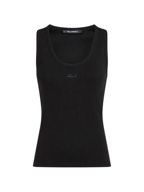 Karl Lagerfeld logo-detail tank top Black B2W17092999